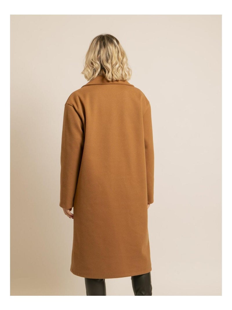 Cappotto lungo URANIA Marrone caramello - Kiabi