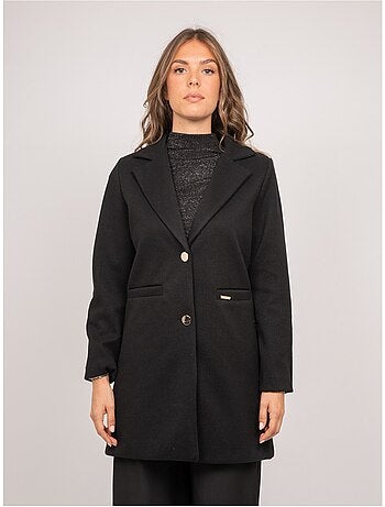 Cappotto medio con collo sartoriale e bottoni dorati ultema