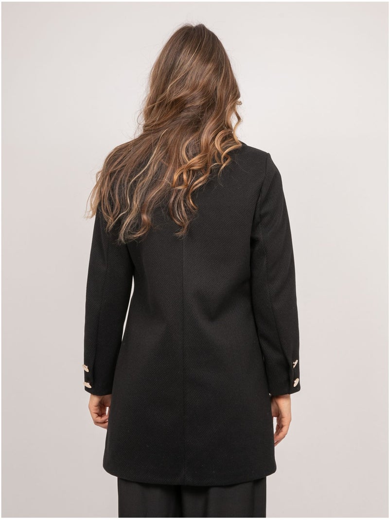 Cappotto medio con collo sartoriale e bottoni dorati ultema Nero - Kiabi