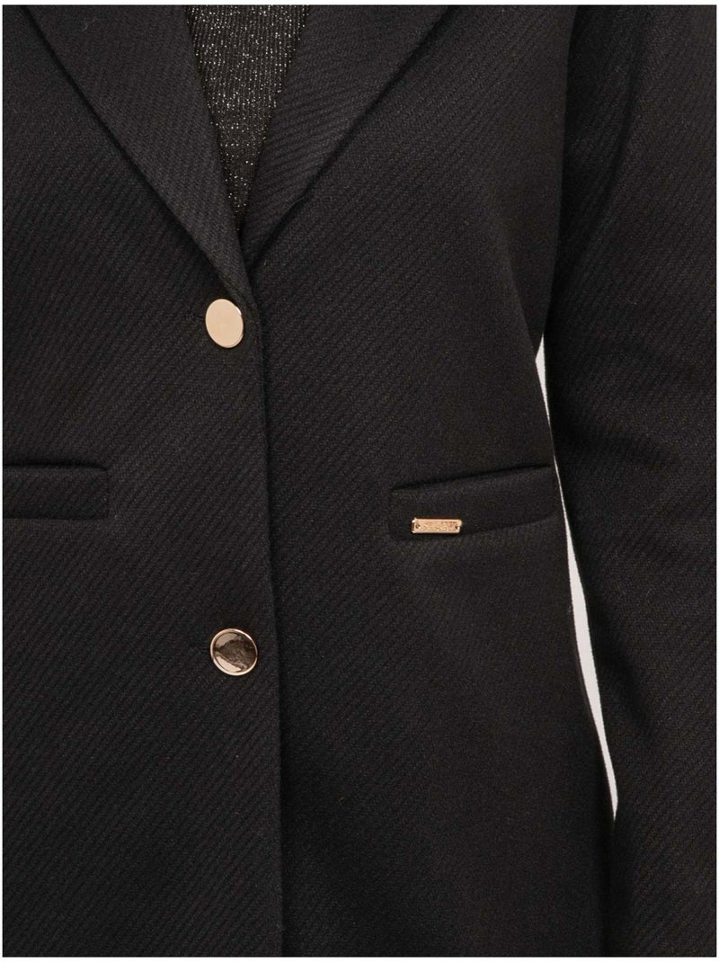 Cappotto medio con collo sartoriale e bottoni dorati ultema Nero - Kiabi