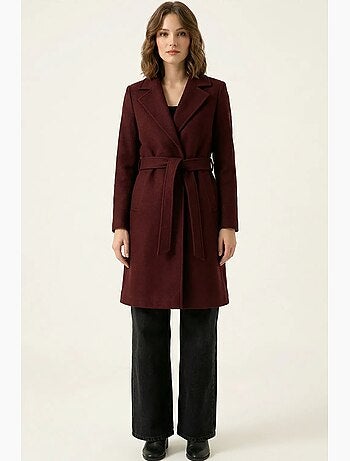 Cappotto midi con cintura e colletto da giacca bdart