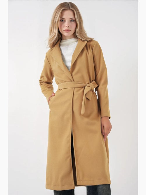 Cappotto midi doppiopetto con chiusura a laccio testurizzato bdart - Kiabi Cappotto midi doppiopetto con chiusura a laccio testurizzato bdart - Kiabi