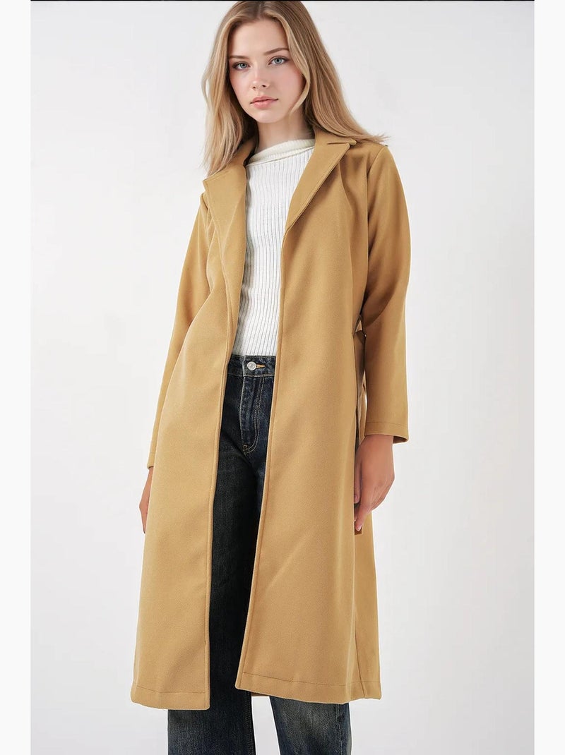 Cappotto midi doppiopetto con chiusura a laccio testurizzato bdart Ambra - Kiabi