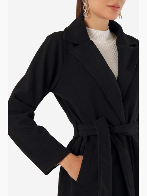Cappotto midi doppiopetto con chiusura a laccio testurizzato bdart - Kiabi Cappotto midi doppiopetto con chiusura a laccio testurizzato bdart - Kiabi