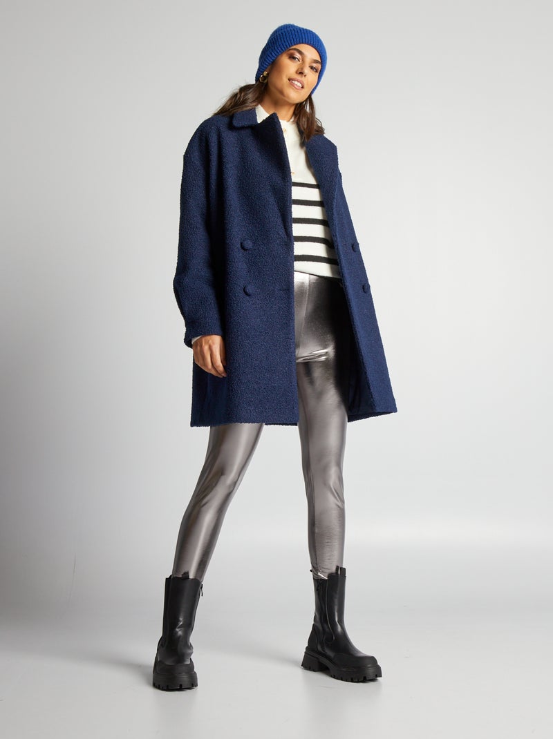 Cappotto midi in maglia bouclé NERO - Kiabi