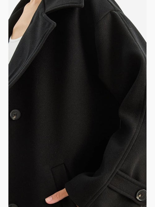 Cappotto midi oversize con chiusura a bottoni lucci - Kiabi Cappotto midi oversize con chiusura a bottoni lucci - Kiabi