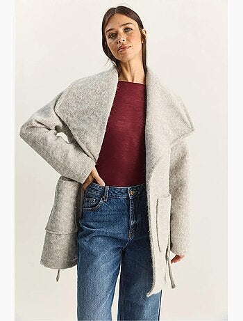 Cappotto midi testurizzato lucci