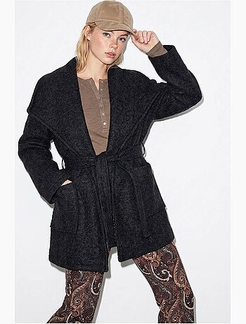 Cappotto midi testurizzato lucci