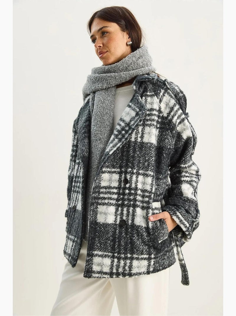 Cappotto oversize con chiusura a bottoni lucci Grigio - Kiabi