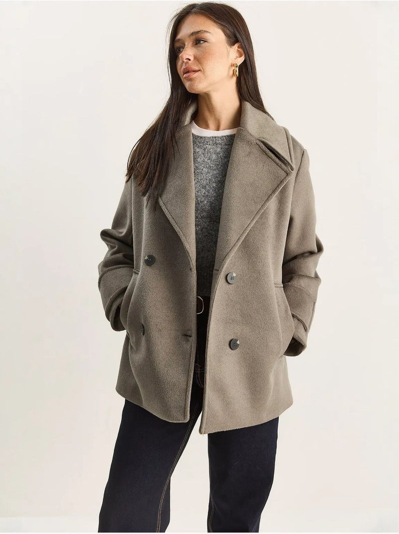 Cappotto oversize con tasche lucci Cachi - Kiabi