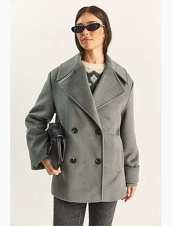 Cappotto oversize con tasche lucci