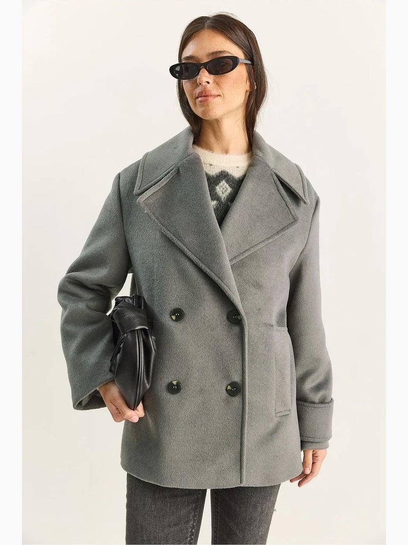 Cappotto oversize con tasche lucci Grigio scuro - Kiabi