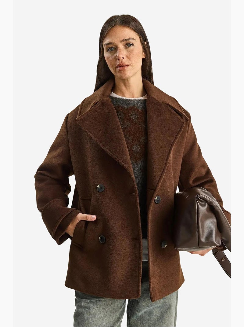 Cappotto oversize con tasche lucci Marrone scuro - Kiabi