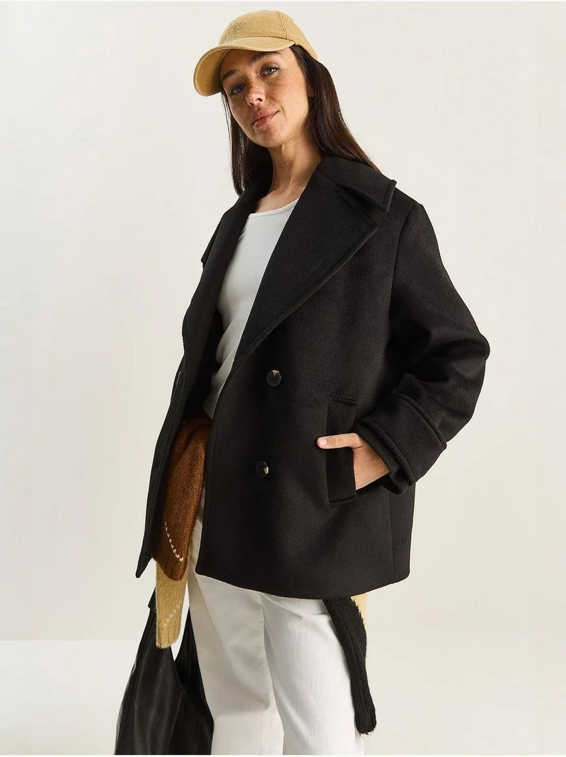 Cappotto oversize con tasche lucci Nero - Kiabi