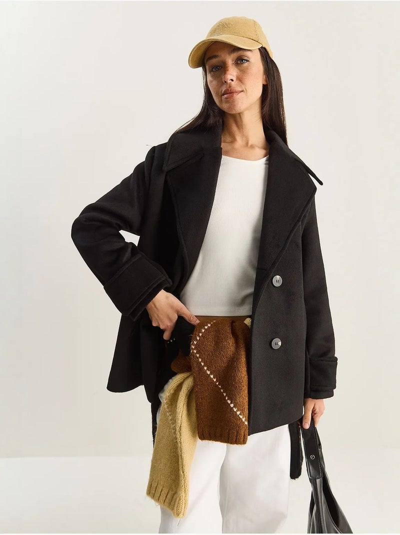Cappotto oversize con tasche lucci Nero - Kiabi