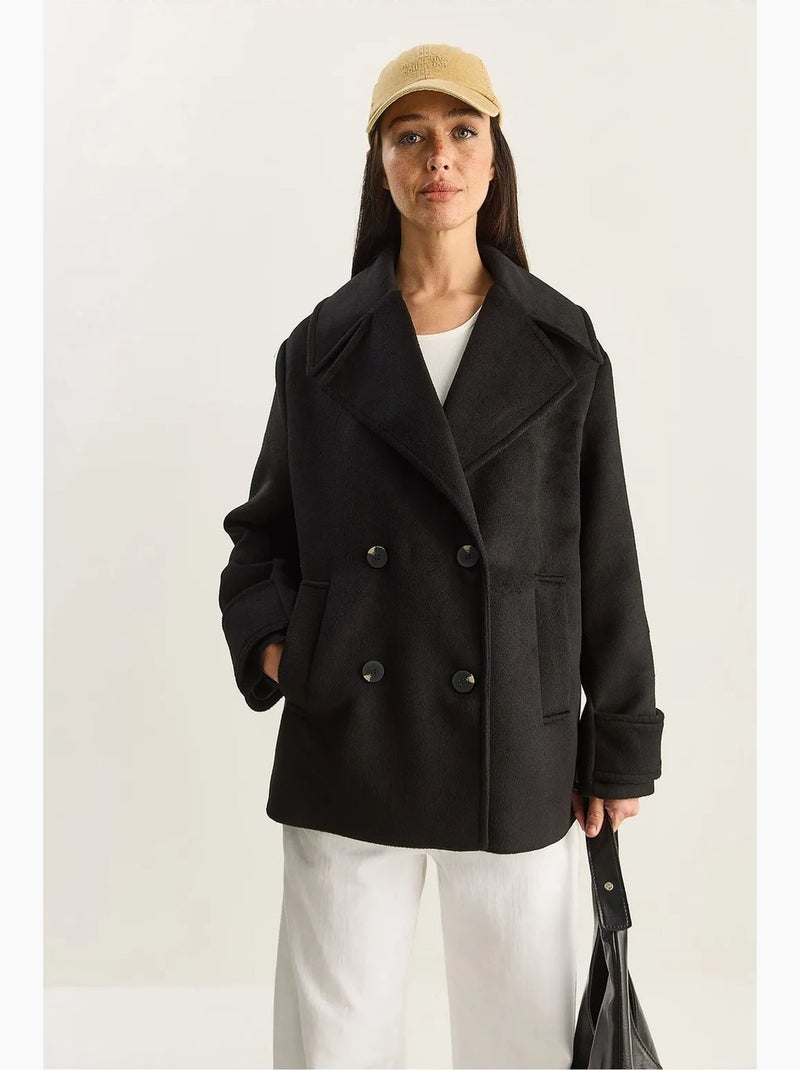 Cappotto oversize con tasche lucci Nero - Kiabi