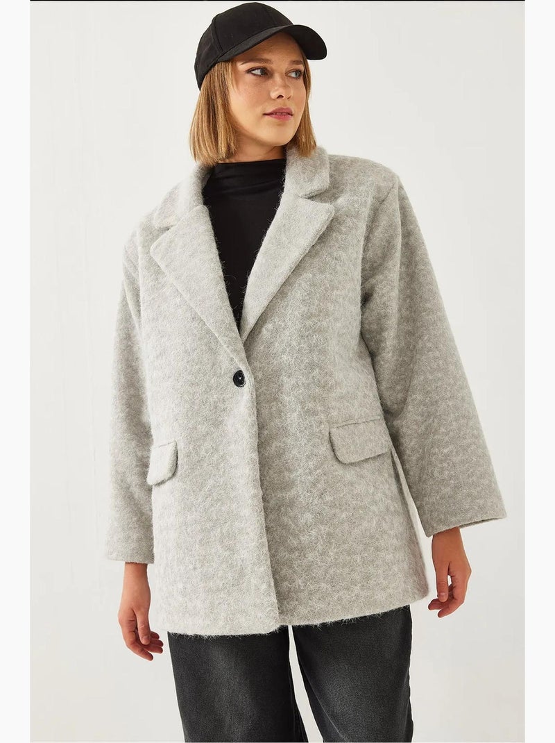 Cappotto oversize in lana lucci Grigio - Kiabi