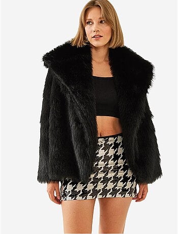 Cappotto oversize in pelliccia sintetica lucci