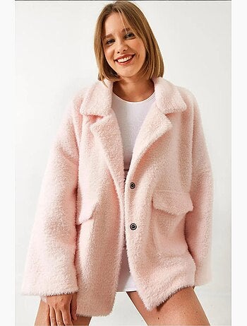Cappotto oversize in pelliccia sintetica lucci