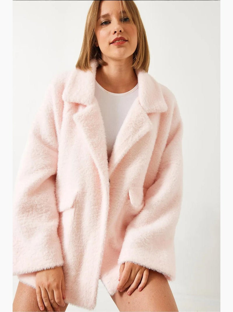 Cappotto oversize in pelliccia sintetica lucci Rosa confetto - Kiabi