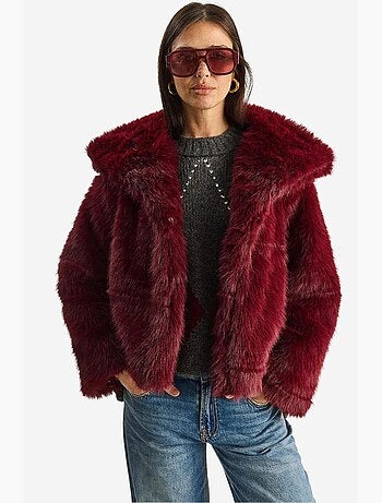Cappotto oversize in pelliccia sintetica lucci