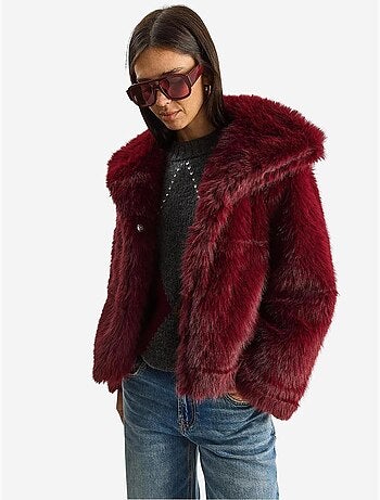 Cappotto oversize in pelliccia sintetica lucci
