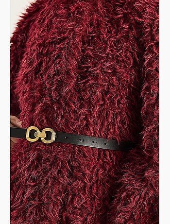 Cappotto oversize in peluche con colletto da giacca lucci