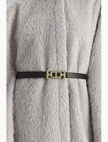 Cappotto oversize testurizzato con abbottonatura lucci