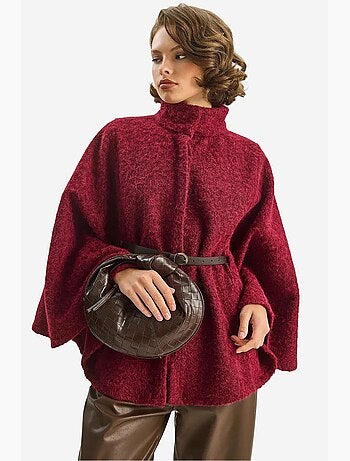 Cappotto oversize testurizzato con chiusura a bottoni lucci