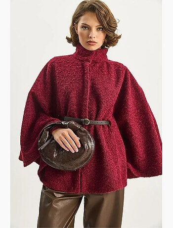 Cappotto oversize testurizzato con chiusura a bottoni lucci