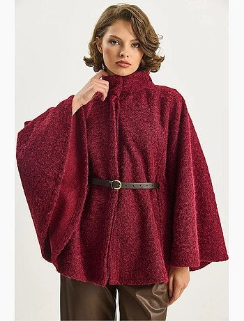 Cappotto oversize testurizzato con chiusura a bottoni lucci