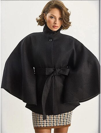 Cappotto poncho con chiusura a laccio lucci