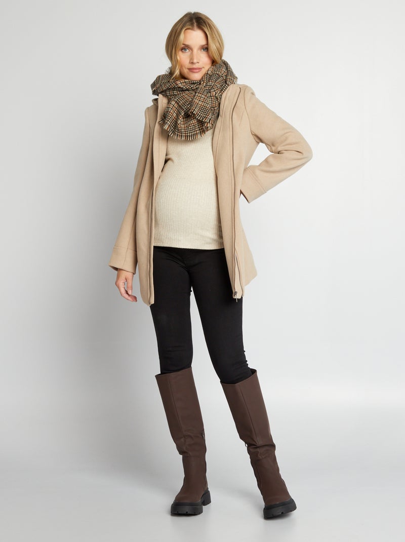 Cappotto premaman effetto lana beige - Kiabi