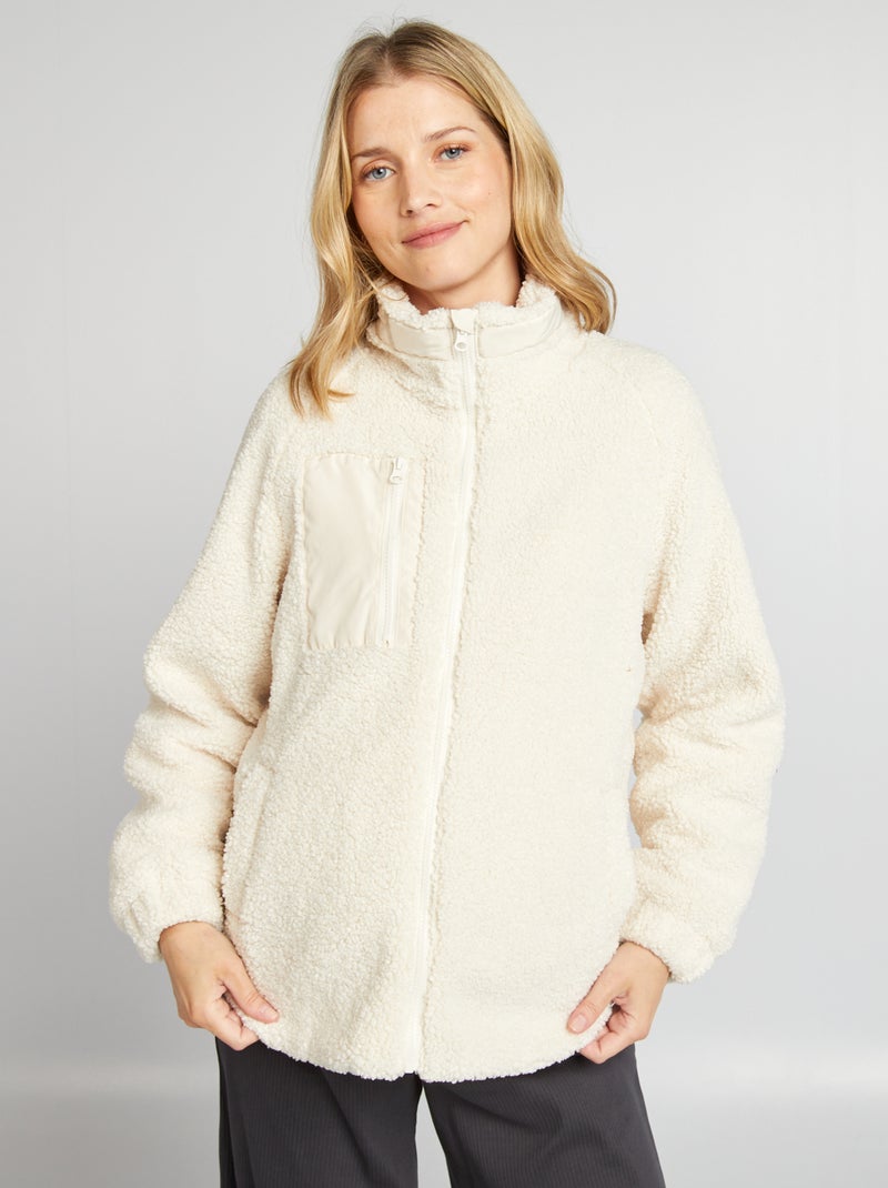 Cappotto premaman effetto montone BIANCO - Kiabi