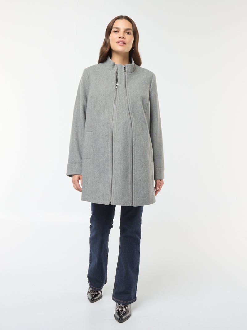 Cappotto premaman in lanetta Grigio - Kiabi