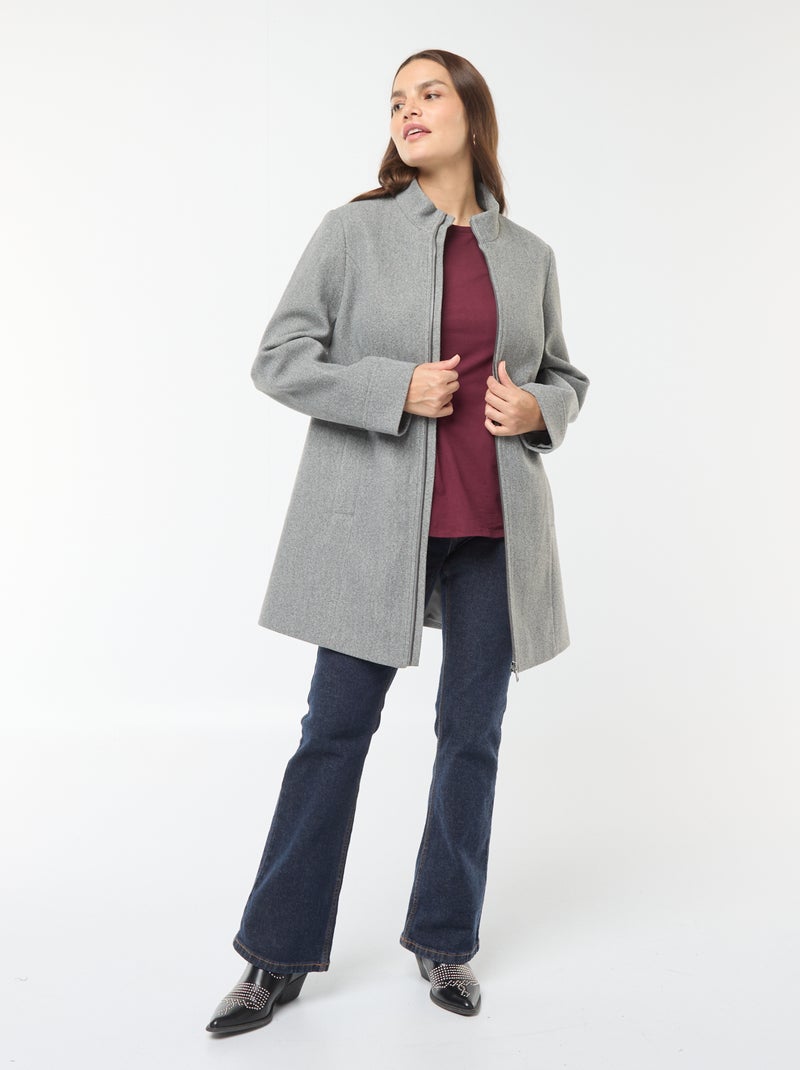 Cappotto premaman in lanetta Grigio - Kiabi