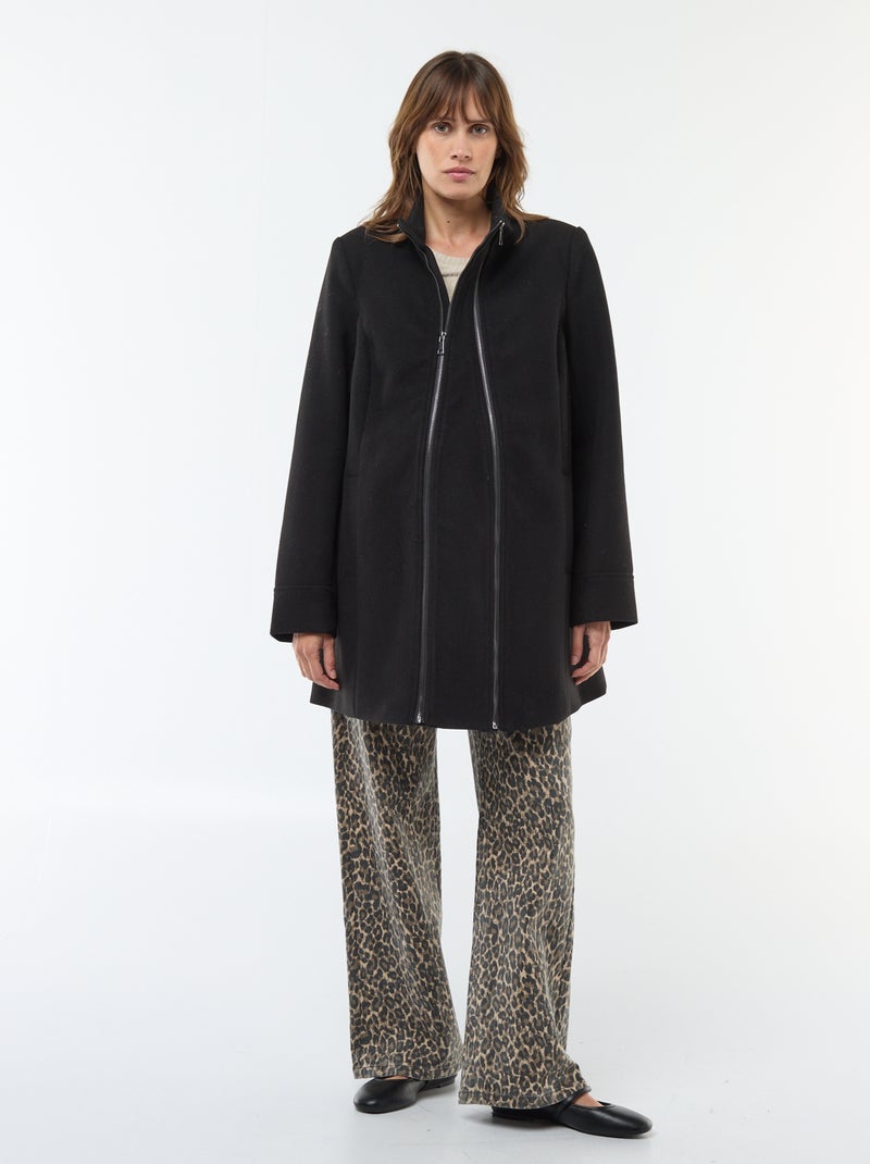 Cappotto premaman in lanetta nero - Kiabi