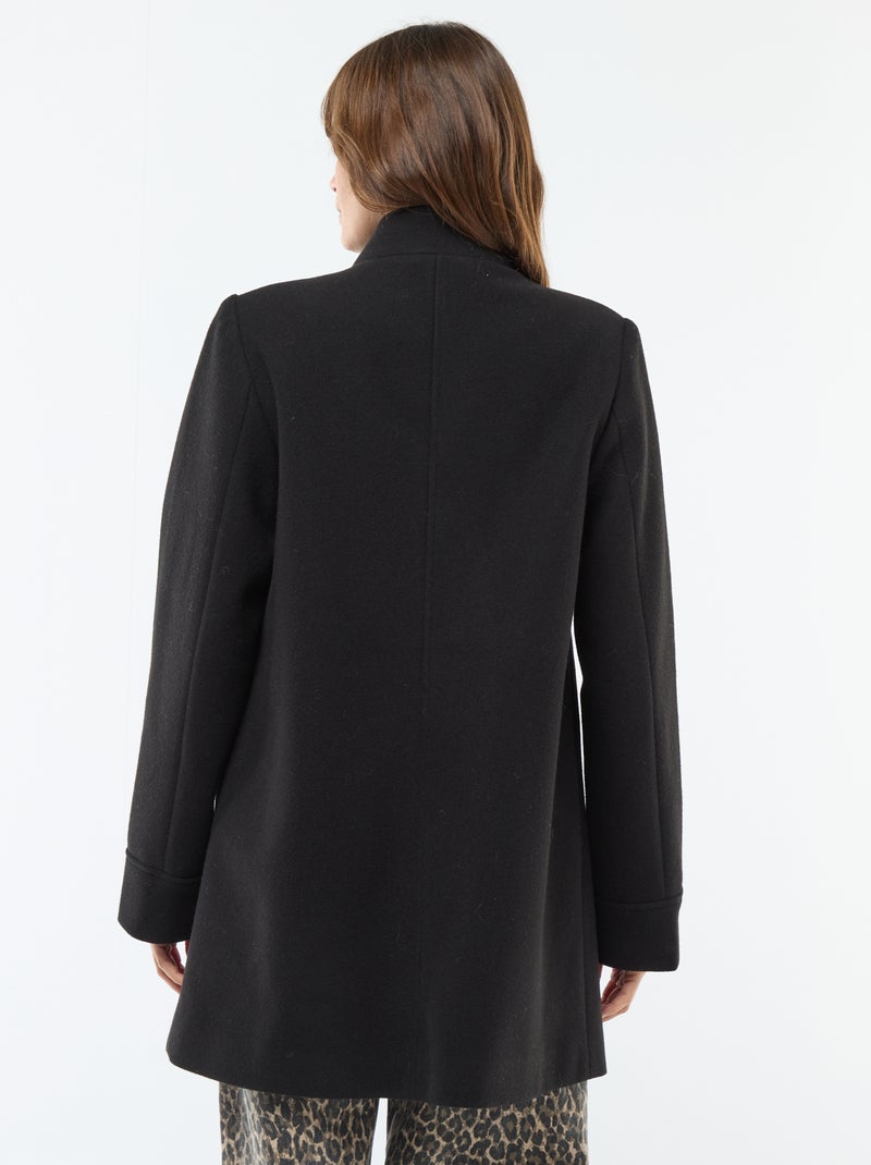 Cappotto premaman in lanetta nero - Kiabi