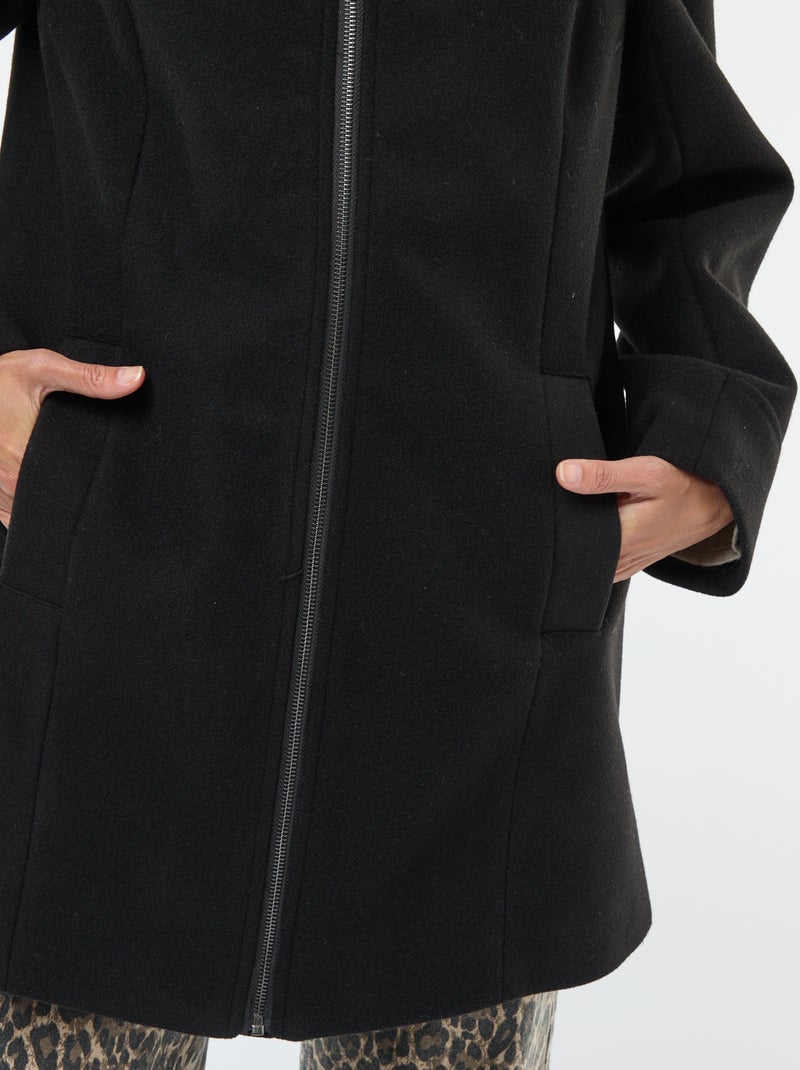 Cappotto premaman in lanetta nero - Kiabi
