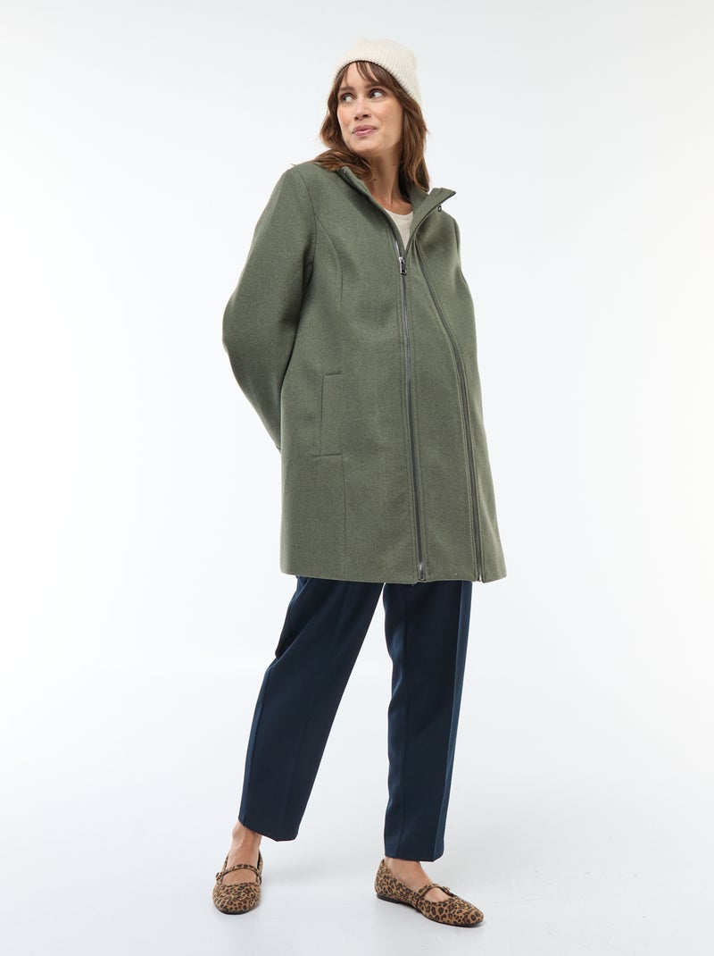 Cappotto premaman in lanetta Verde - Kiabi