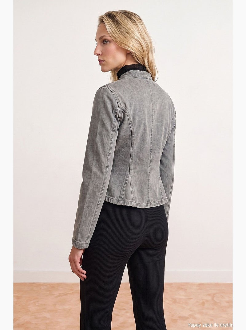 Cappotto puffer in piuma ricamata dilvin Grigio - Kiabi