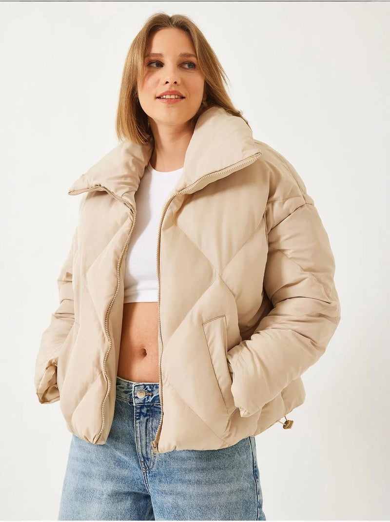 Cappotto puffer oversize lucci Beige argilla - Kiabi