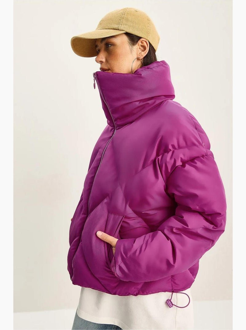 Cappotto puffer oversize lucci Magenta - Kiabi