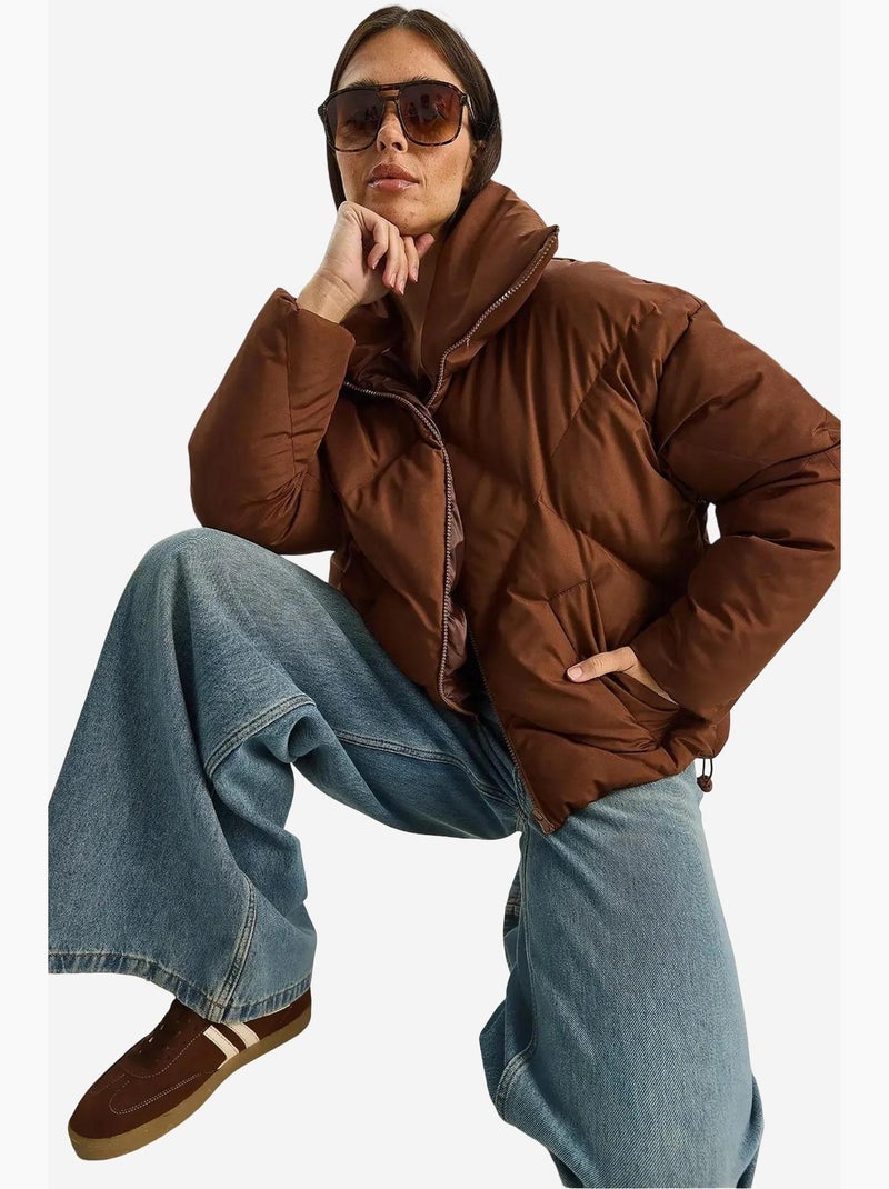 Cappotto puffer oversize lucci Marrone scuro - Kiabi