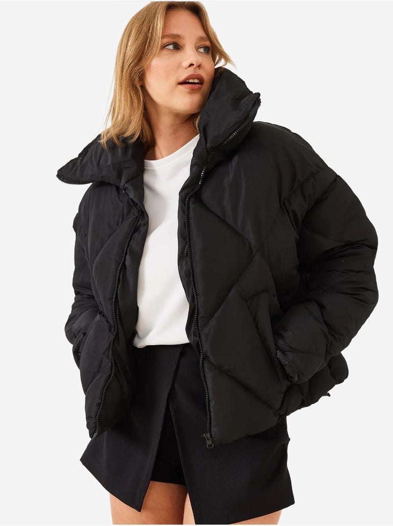 Cappotto puffer oversize lucci Nero - Kiabi
