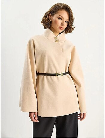 Cappotto testurizzato con chiusura a bottoni lucci