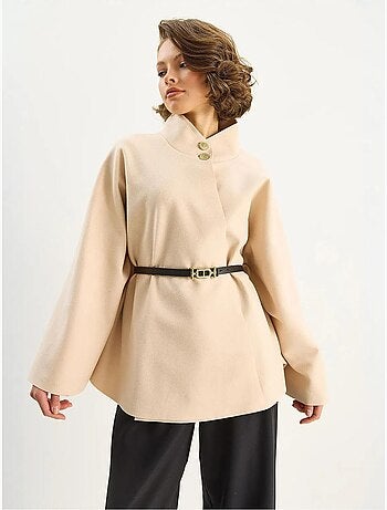 Cappotto testurizzato con chiusura a bottoni lucci
