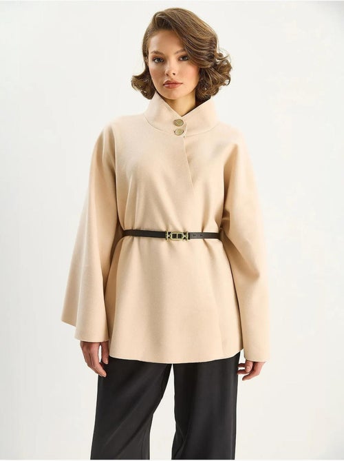 Cappotto testurizzato con chiusura a bottoni lucci - Kiabi Cappotto testurizzato con chiusura a bottoni lucci - Kiabi
