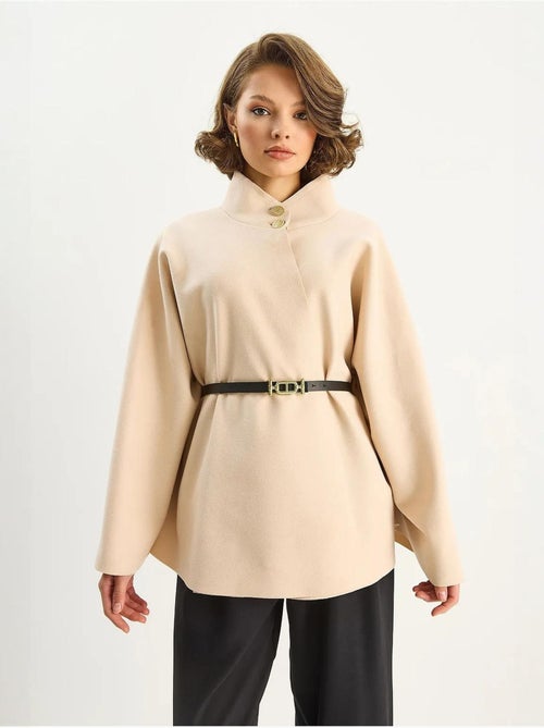 Cappotto testurizzato con chiusura a bottoni lucci - Kiabi Cappotto testurizzato con chiusura a bottoni lucci - Kiabi