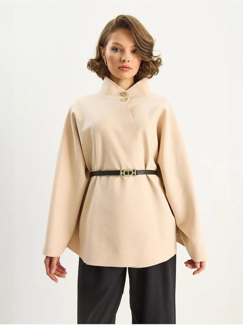Cappotto testurizzato con chiusura a bottoni lucci Beige argilla - Kiabi